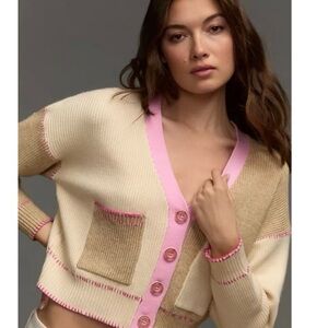 Anthropologie Color Block Cardigan